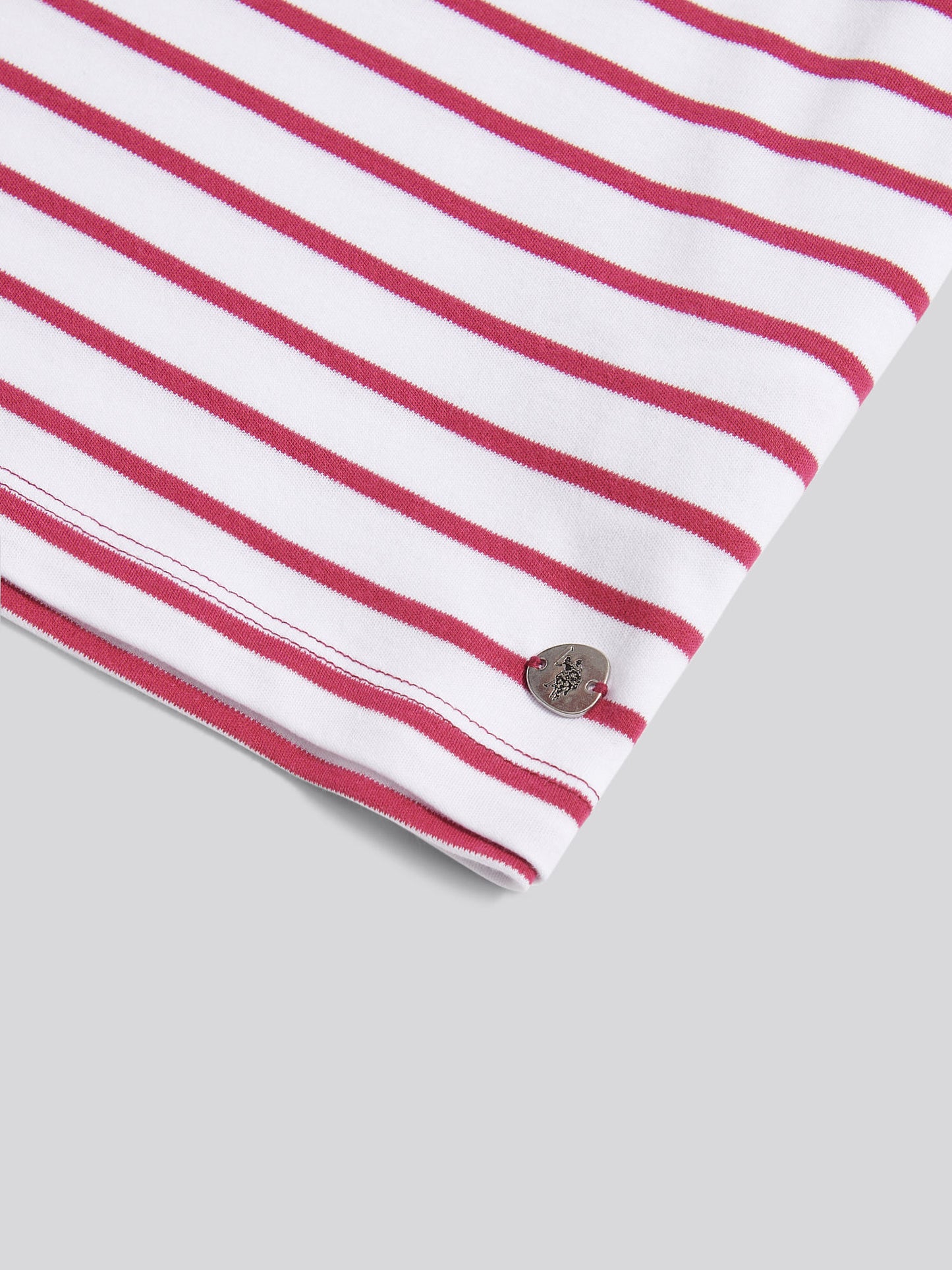 Womens Heavyweight Stripe Loose Crew Neck T-Shirt in Beaujolais