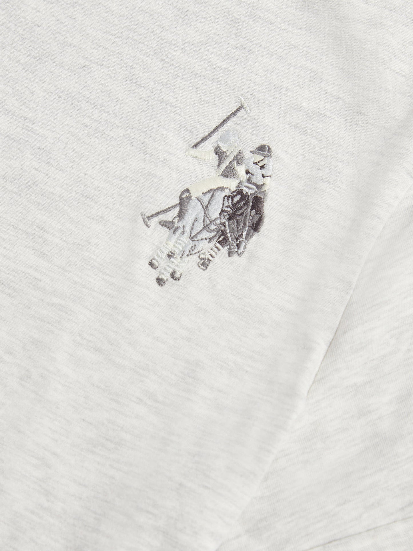 Womens Large Tonal Double Horsemen T-Shirt in Light Grey Marl WUP