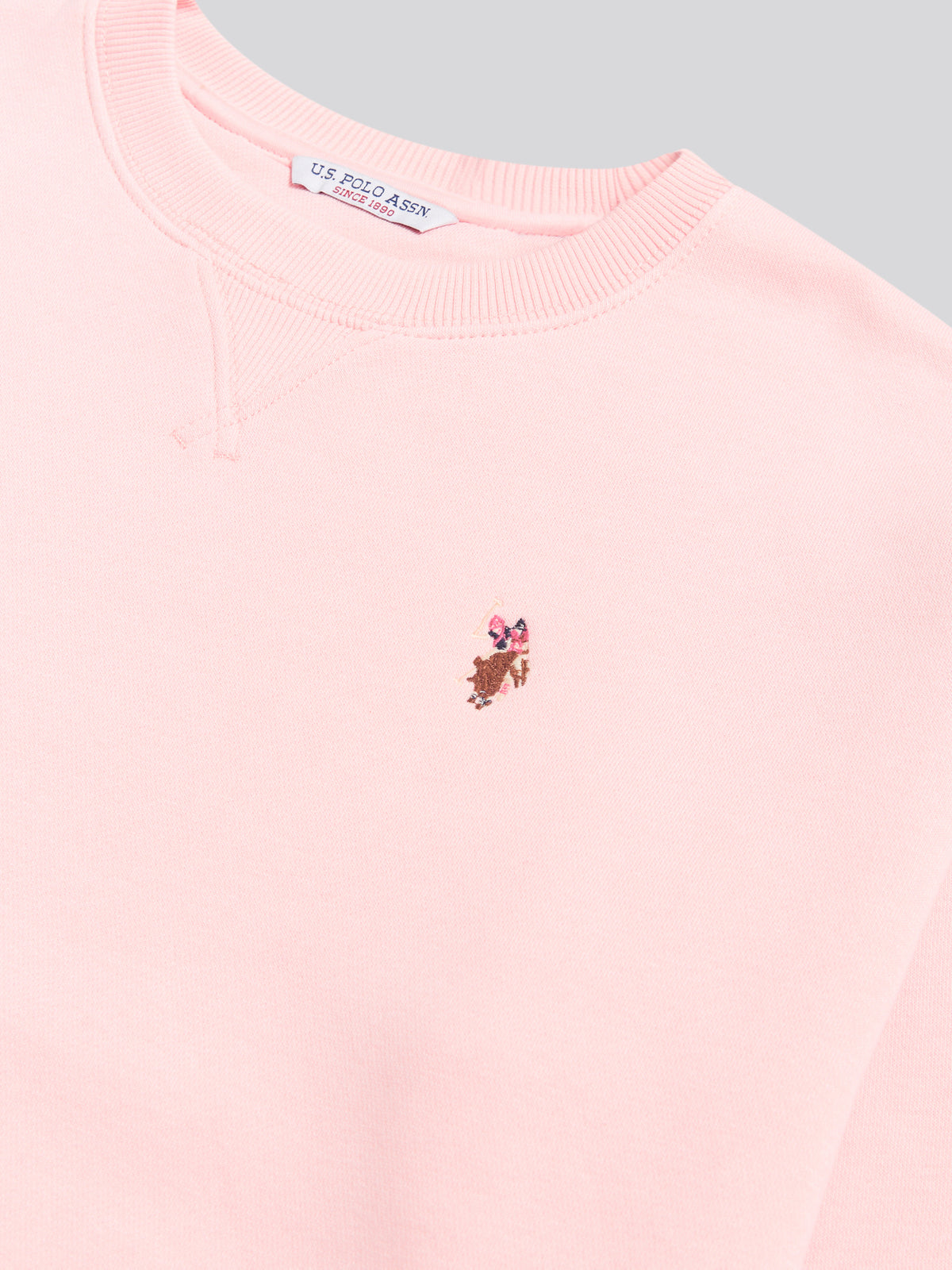 Womens Double Horsemen Crew Sweatshirt Crystal Rose