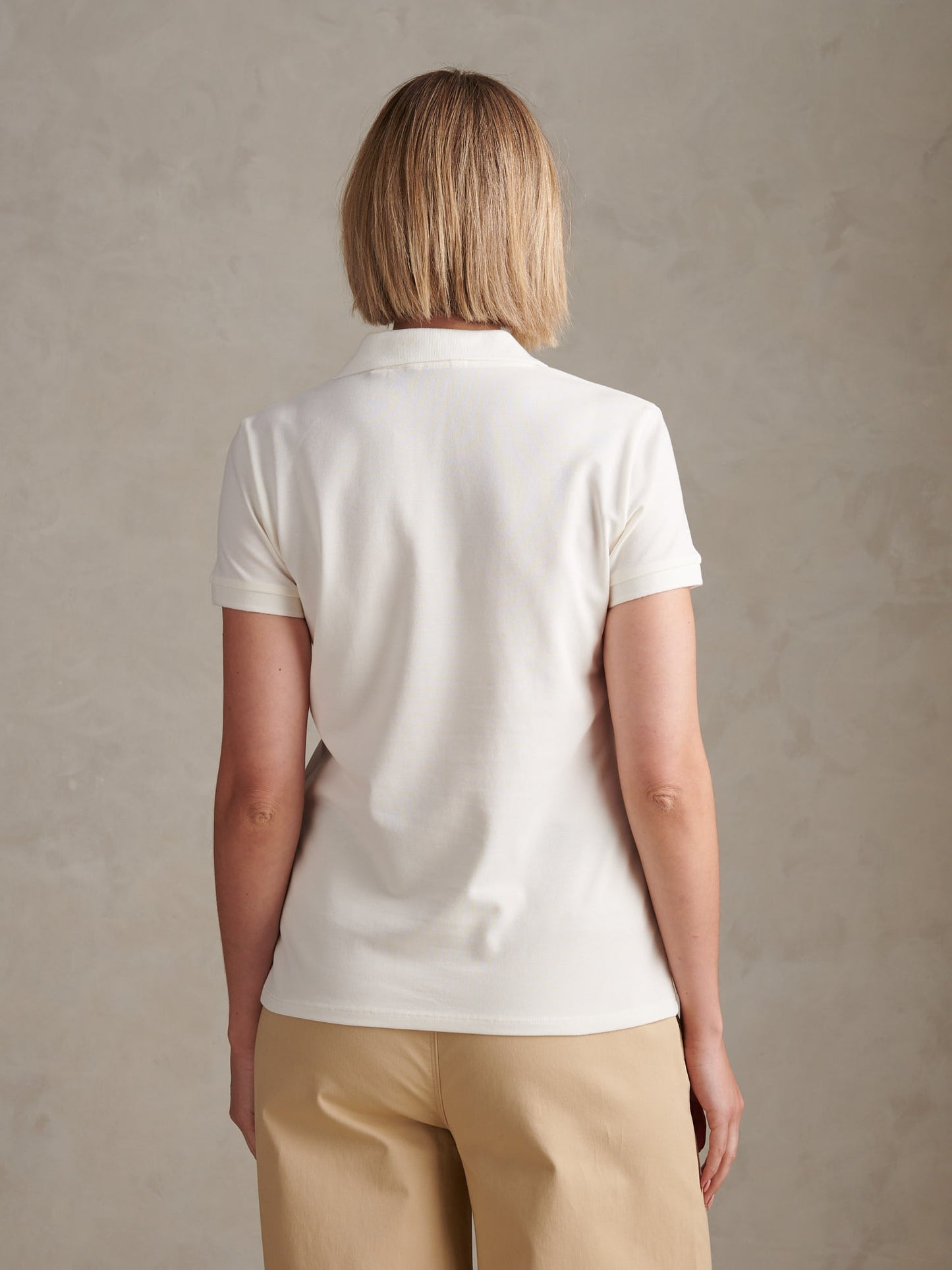 Womens Heritage Logo Pique Polo Shirt Marshmallow