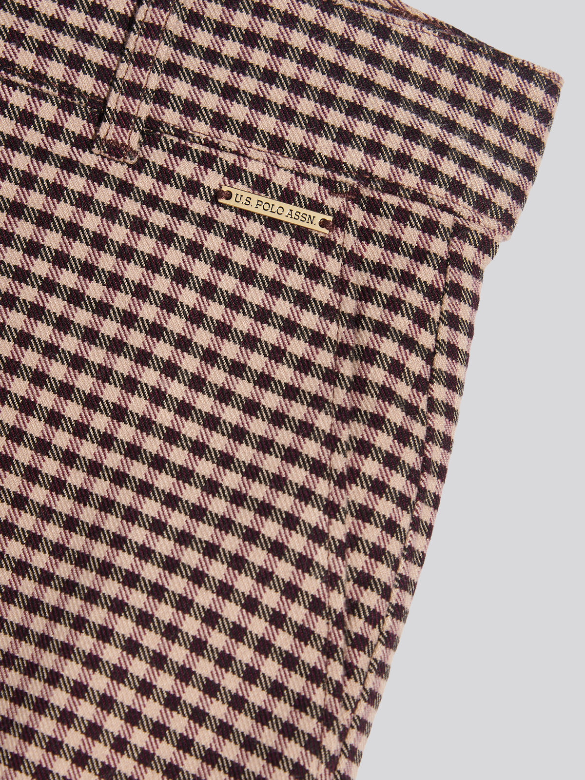 Womens Check Tapered Trousers Bitter Chocolate