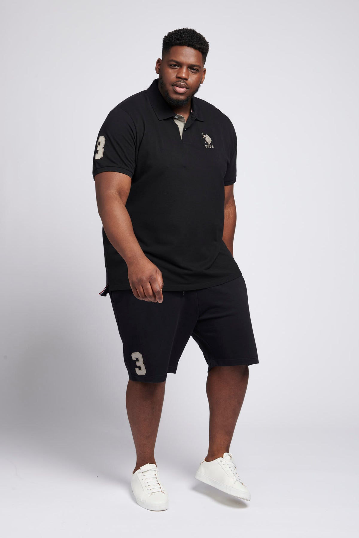 Mens Big & Tall Player 3 Polo Shirt in Black
