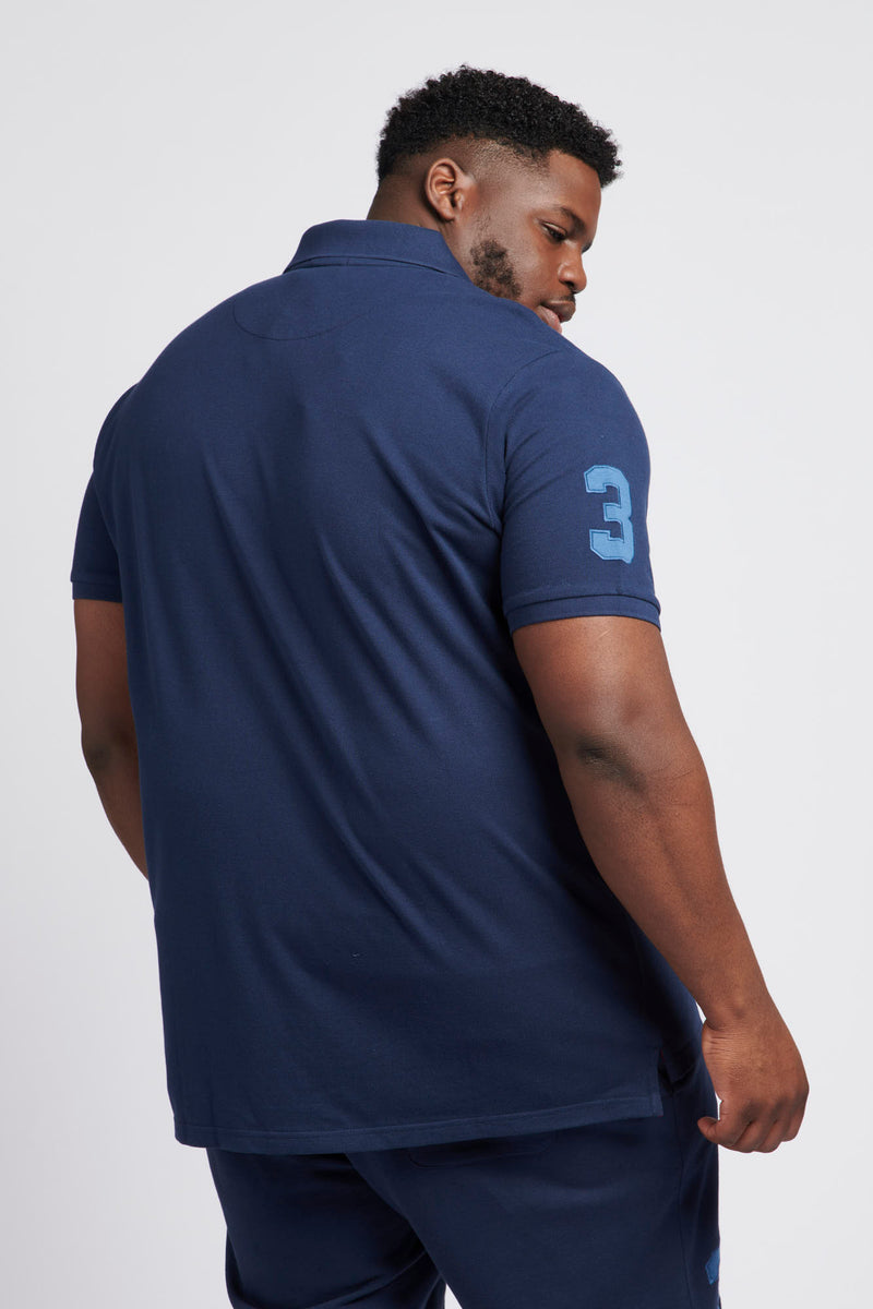 Mens Big & Tall Player 3 Polo Shirt in Navy Blue