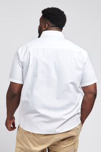 Mens Big & Tall Short Sleeve Oxford Shirt in Bright White
