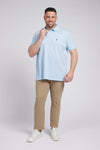 Mens Big & Tall Pique Polo Shirt in Chambray Blue