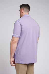 Mens Big & Tall Pique Polo Shirt in Chalk Violet