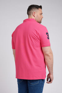 Mens Big & Tall Player 3 Pique Polo Shirt in Raspberry Sorbet