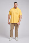 Mens Big & Tall Player 3 Pique Polo Shirt in Sunset Gold