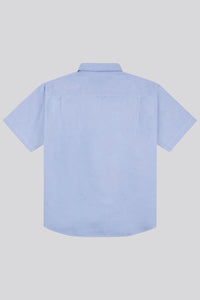Mens Big & Tall Short Sleeve Oxford Shirt in Blue Yonder