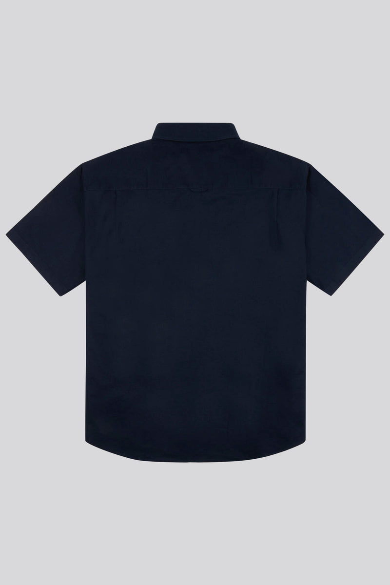 Mens Big & Tall Short Sleeve Oxford Shirt in Dark Sapphire Navy