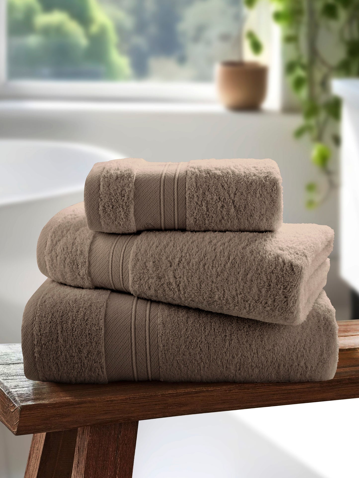 Super Soft Pure Cotton Towel in Taupe Grey