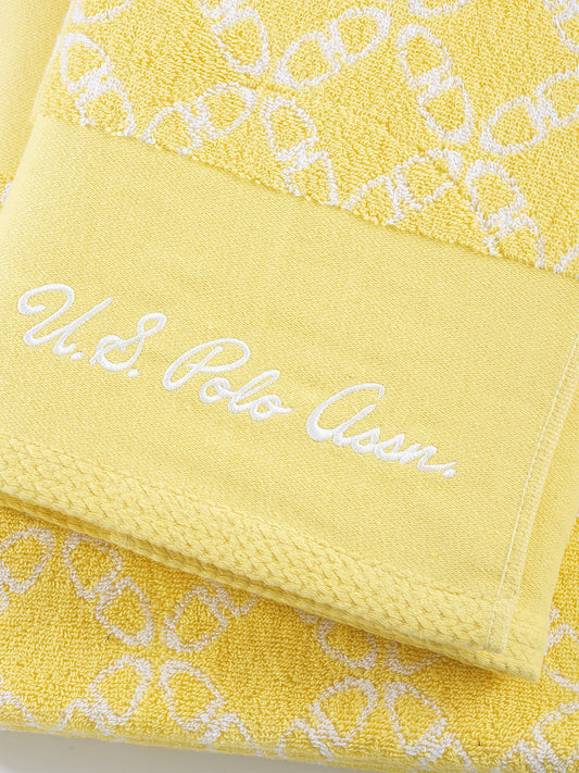 Pure Cotton Geo Towel in Sunshine
