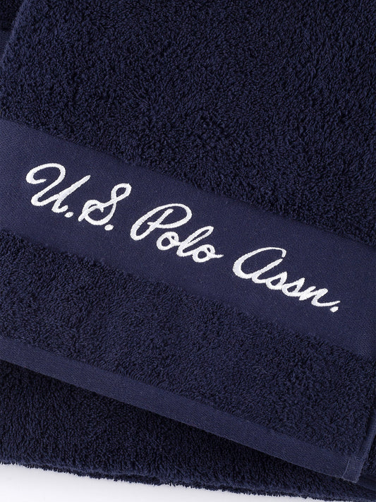 Pure Cotton Horse Crest Towel in Navy Iris