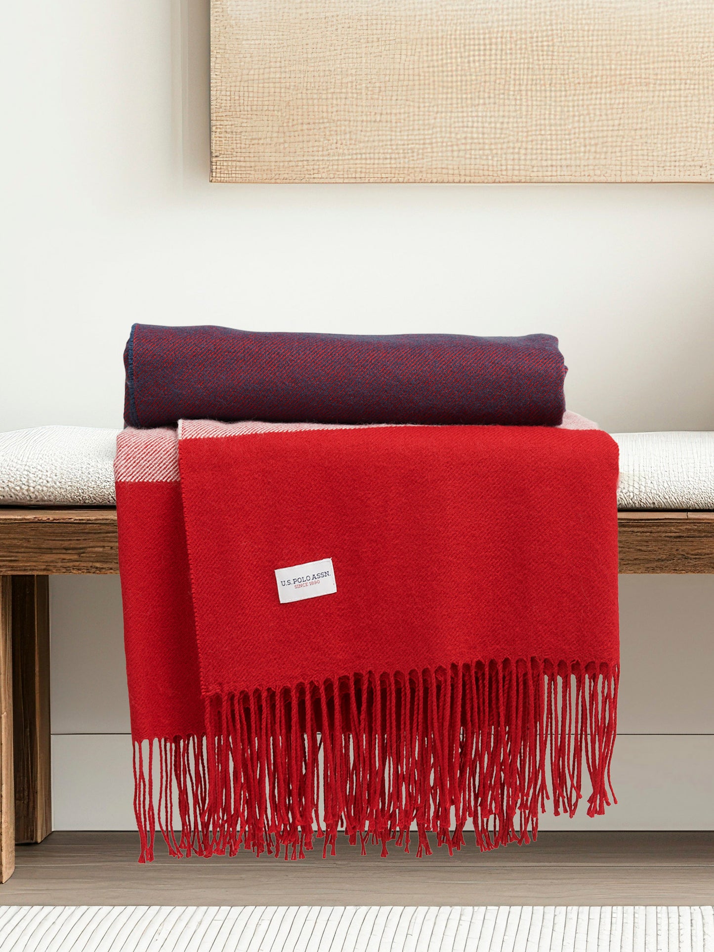 Luxurious Stripe Throw in Navy Iris