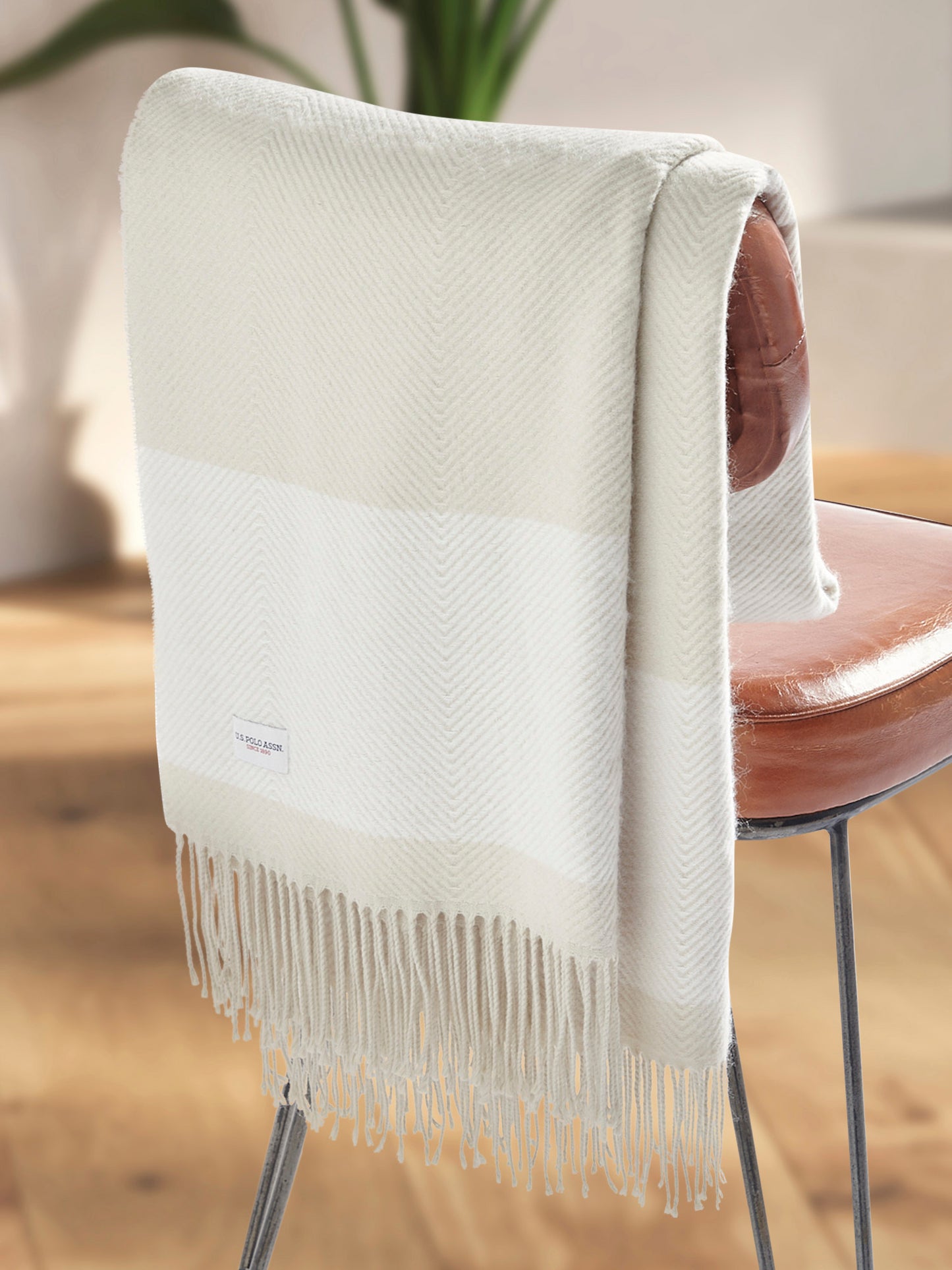 Tonal Herringbone Throw in Vapor Blue