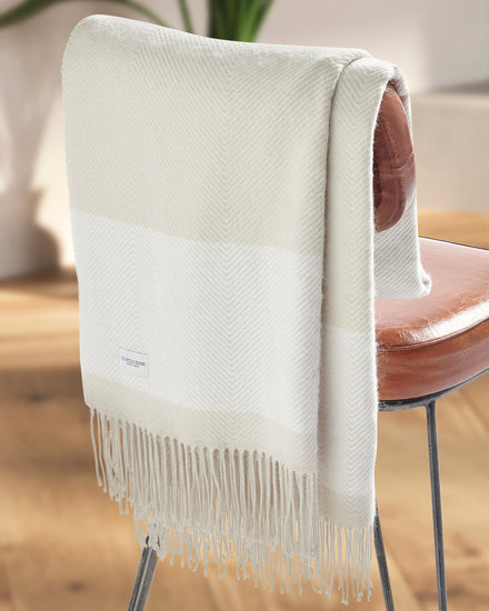 Tonal Herringbone Throw in Vapor Blue