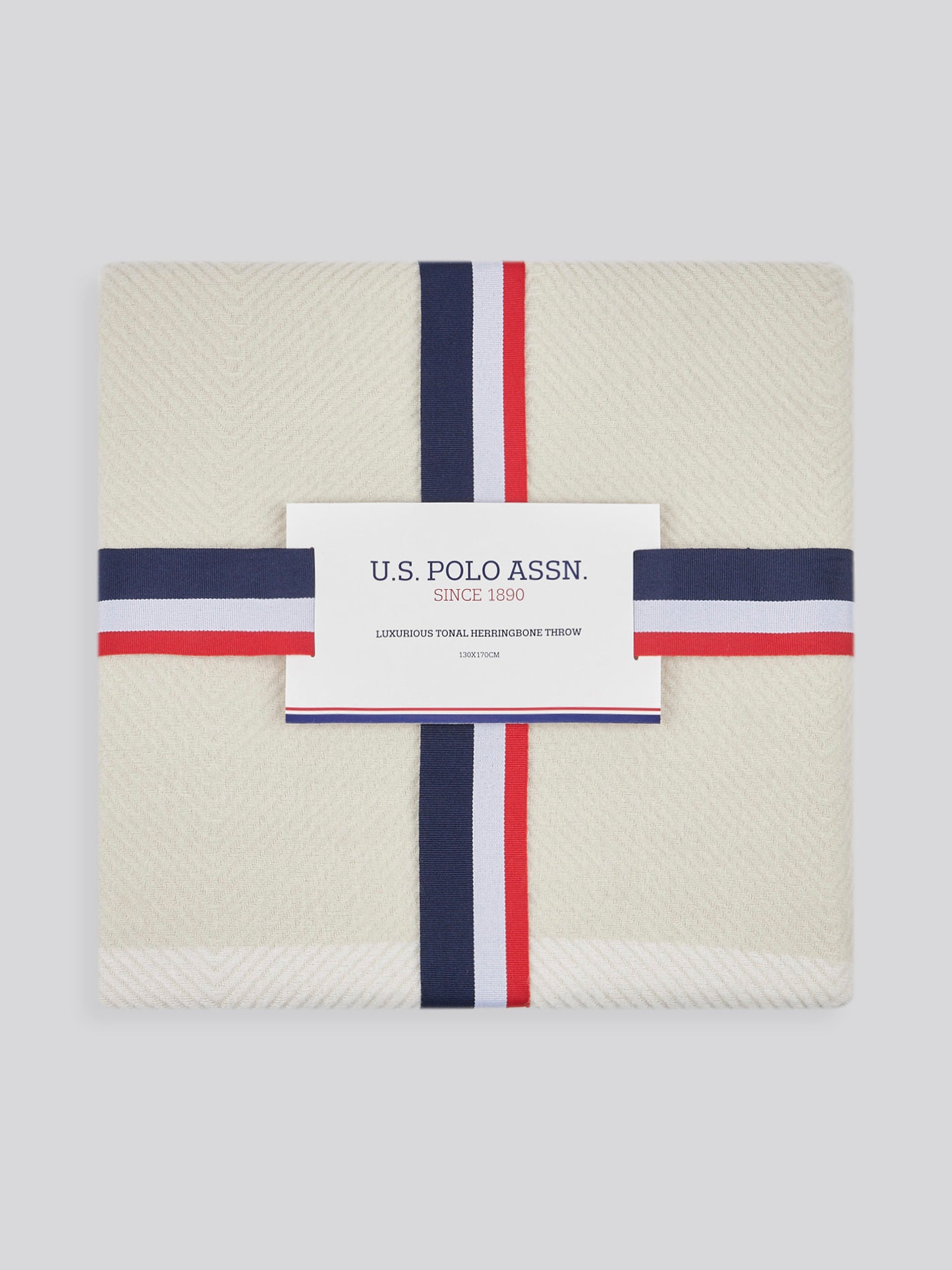 Tonal Herringbone Throw in Vapor Blue