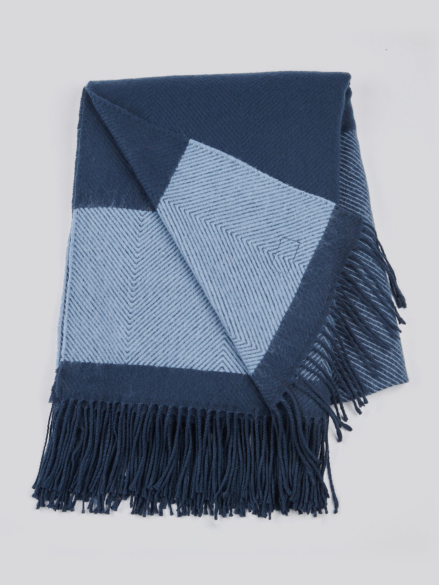 Tonal Herringbone Throw in Navy Iris