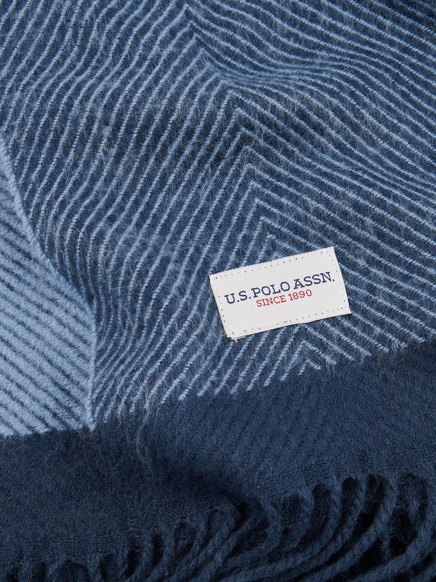 Tonal Herringbone Throw in Navy Iris