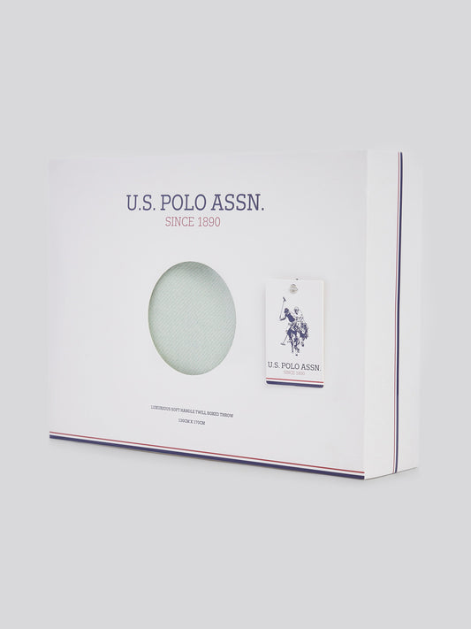 Luxurious Soft Check Boxed Throw in Harbour Grey