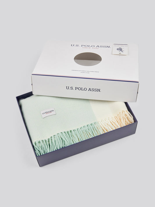 Luxurious Soft Check Boxed Throw in Harbour Grey