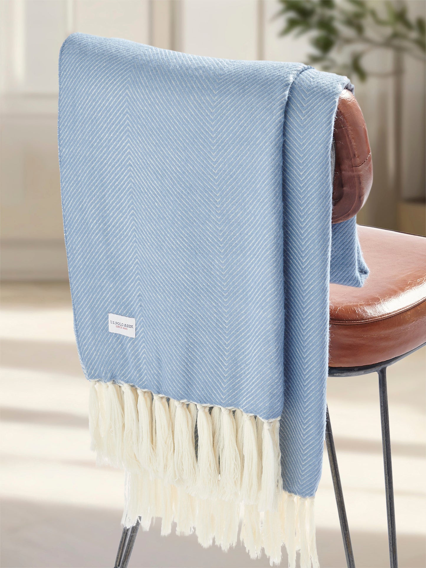 Luxury Herringbone Throw in Troposphere