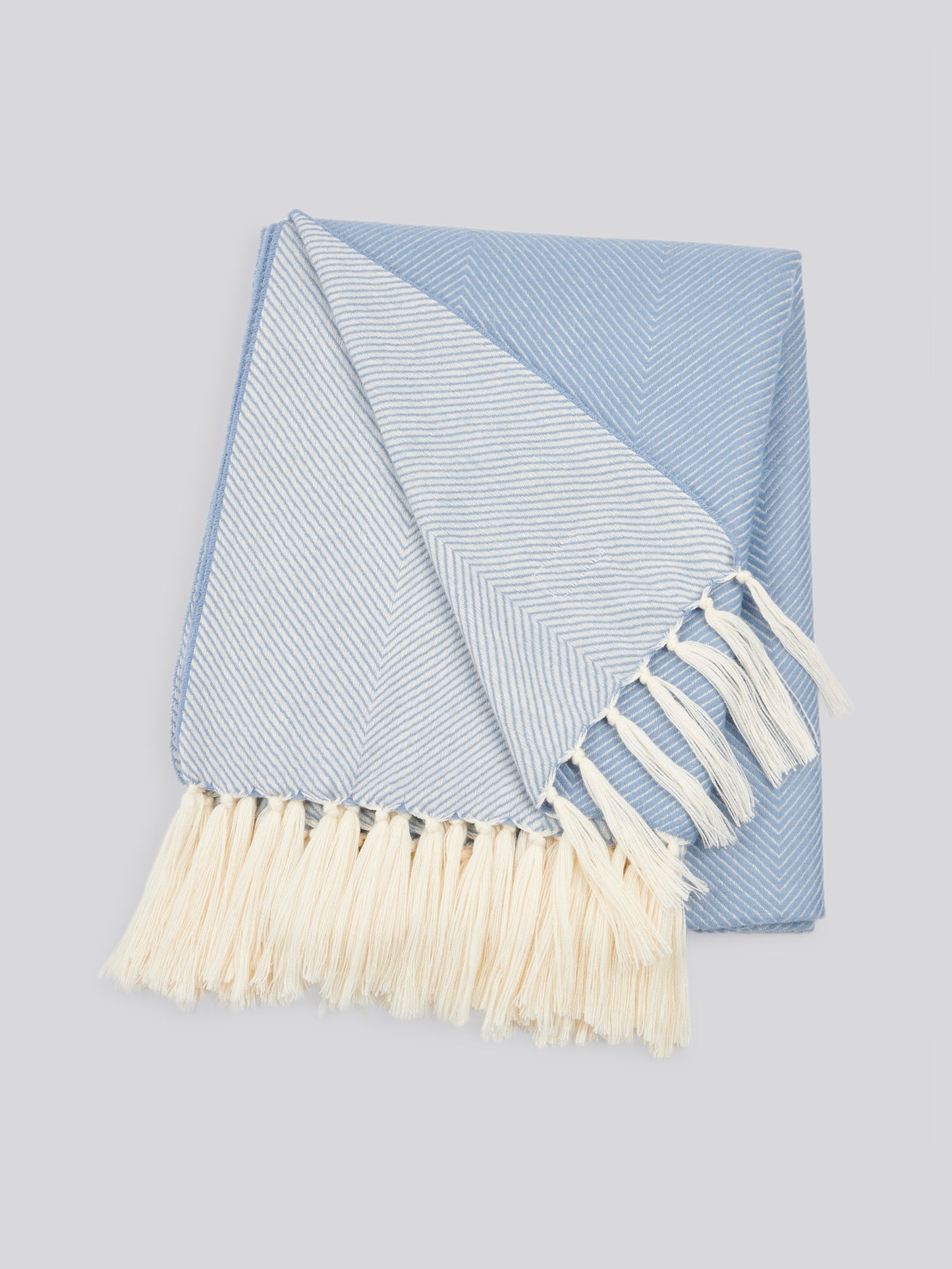 Luxury Herringbone Throw in Troposphere