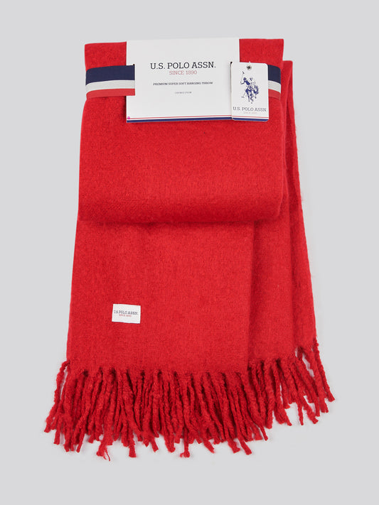 Premium Super Soft Hanging Throw in Haute Red