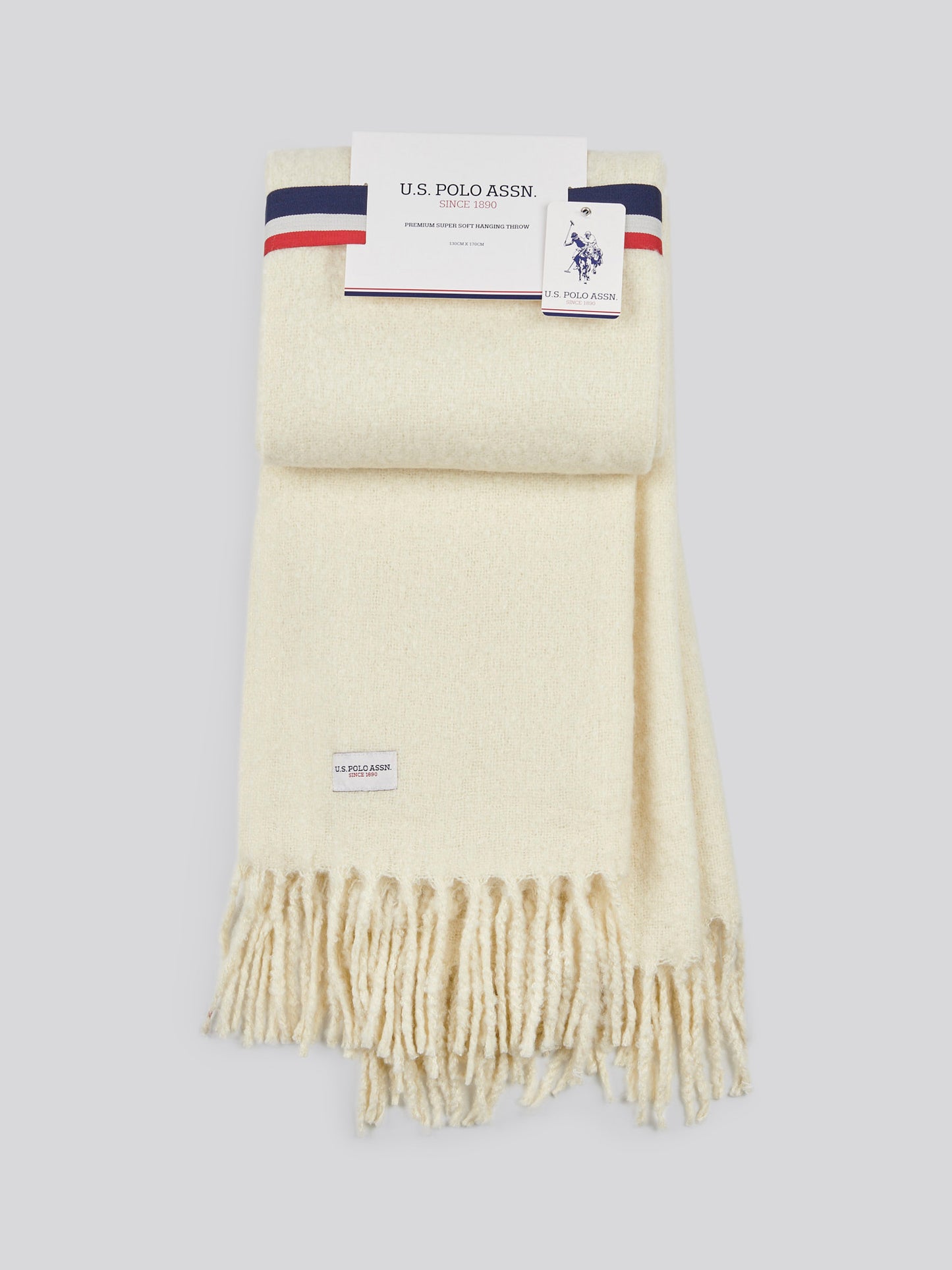 Premium Super Soft Hanging Throw in Light Gray