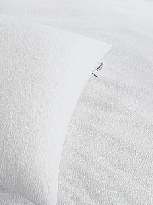 Pure Cotton Classic Seersucker Duvet Set in Bright White