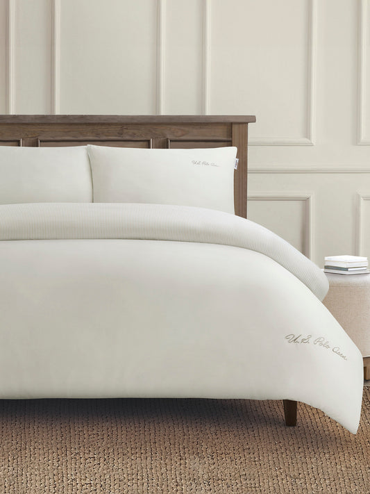 Pure Cotton Chambray Duvet Set in Oatmeal