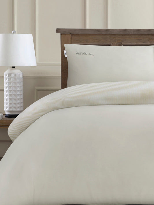 Pure Cotton Chambray Duvet Set in Oatmeal
