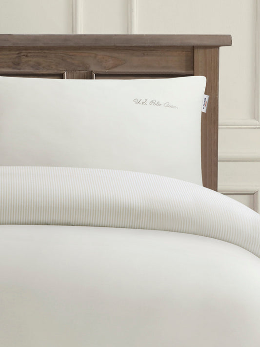 Pure Cotton Chambray Duvet Set in Oatmeal