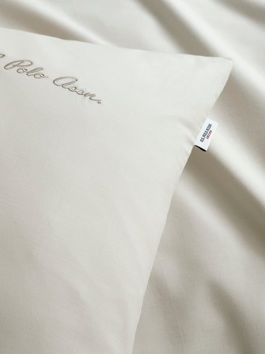 Pure Cotton Chambray Duvet Set in Oatmeal