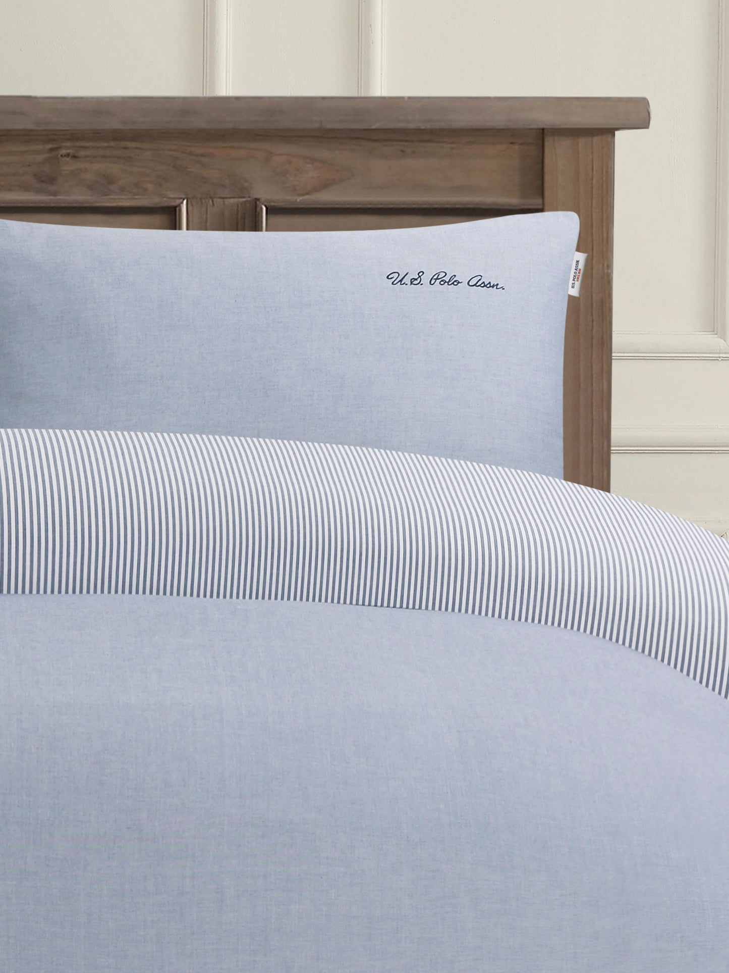 Pure Cotton Chambray Duvet Set in True Navy