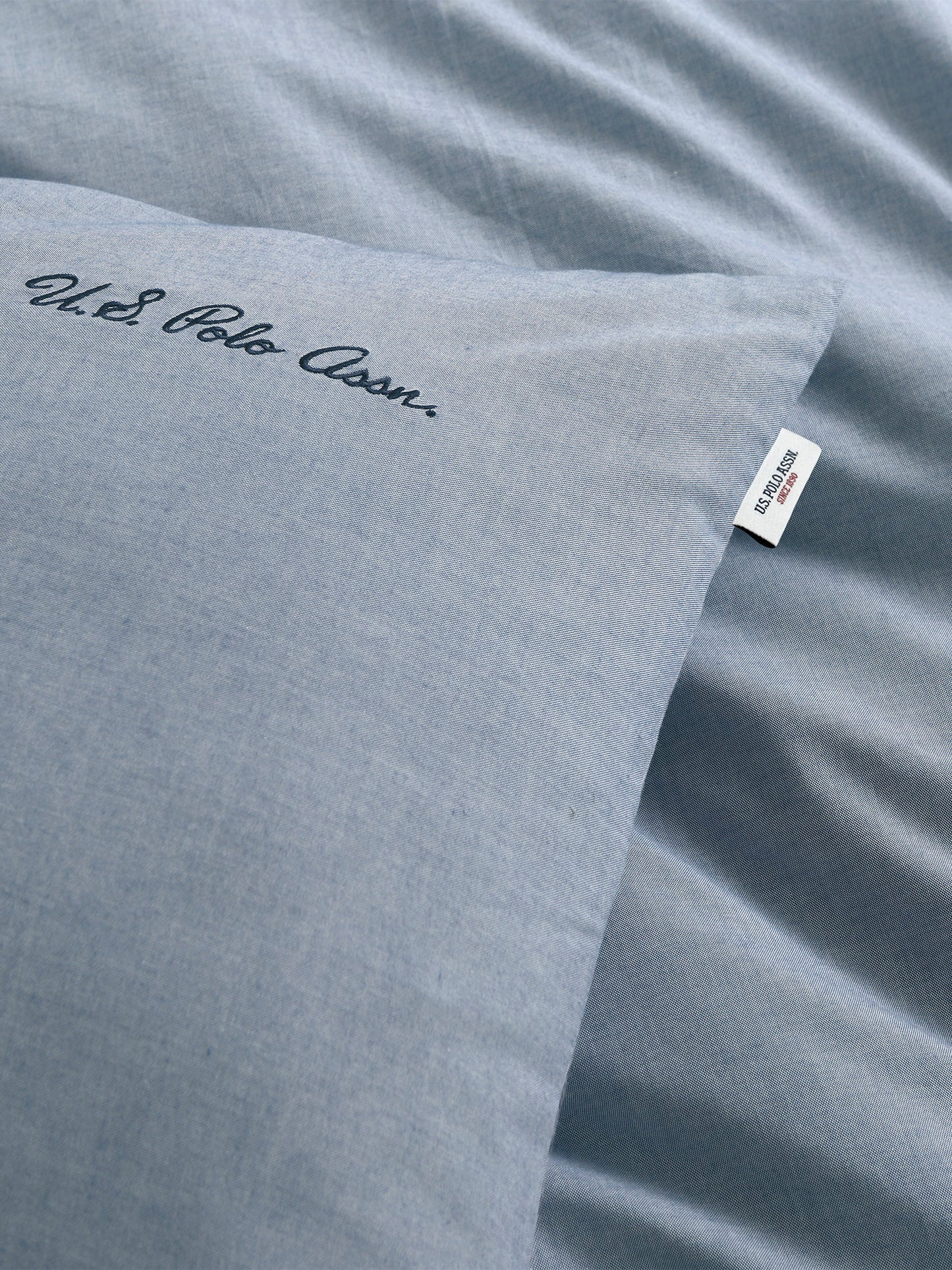 Pure Cotton Chambray Duvet Set in True Navy