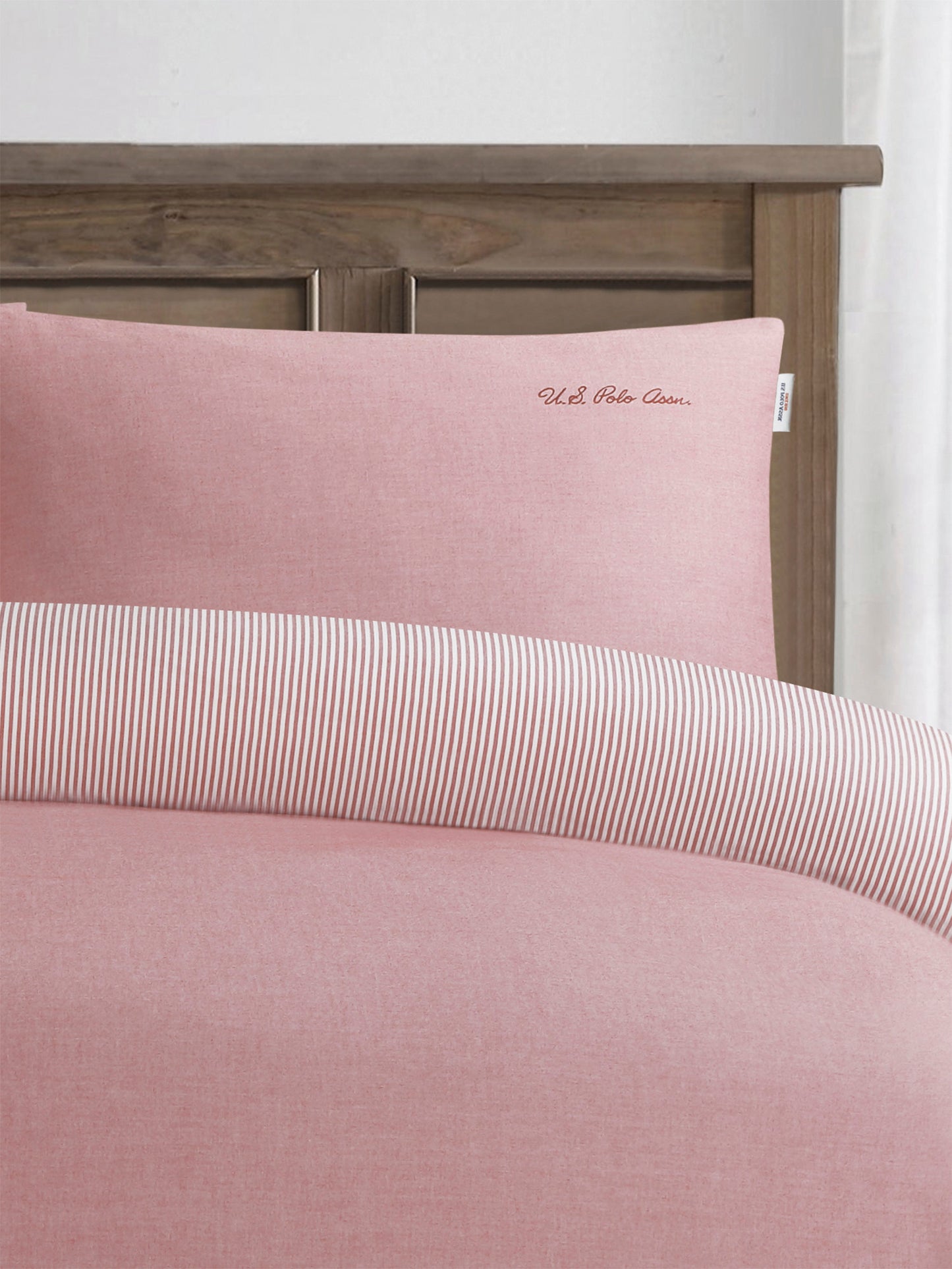 Pure Cotton Chambray Duvet Set in Haute Red