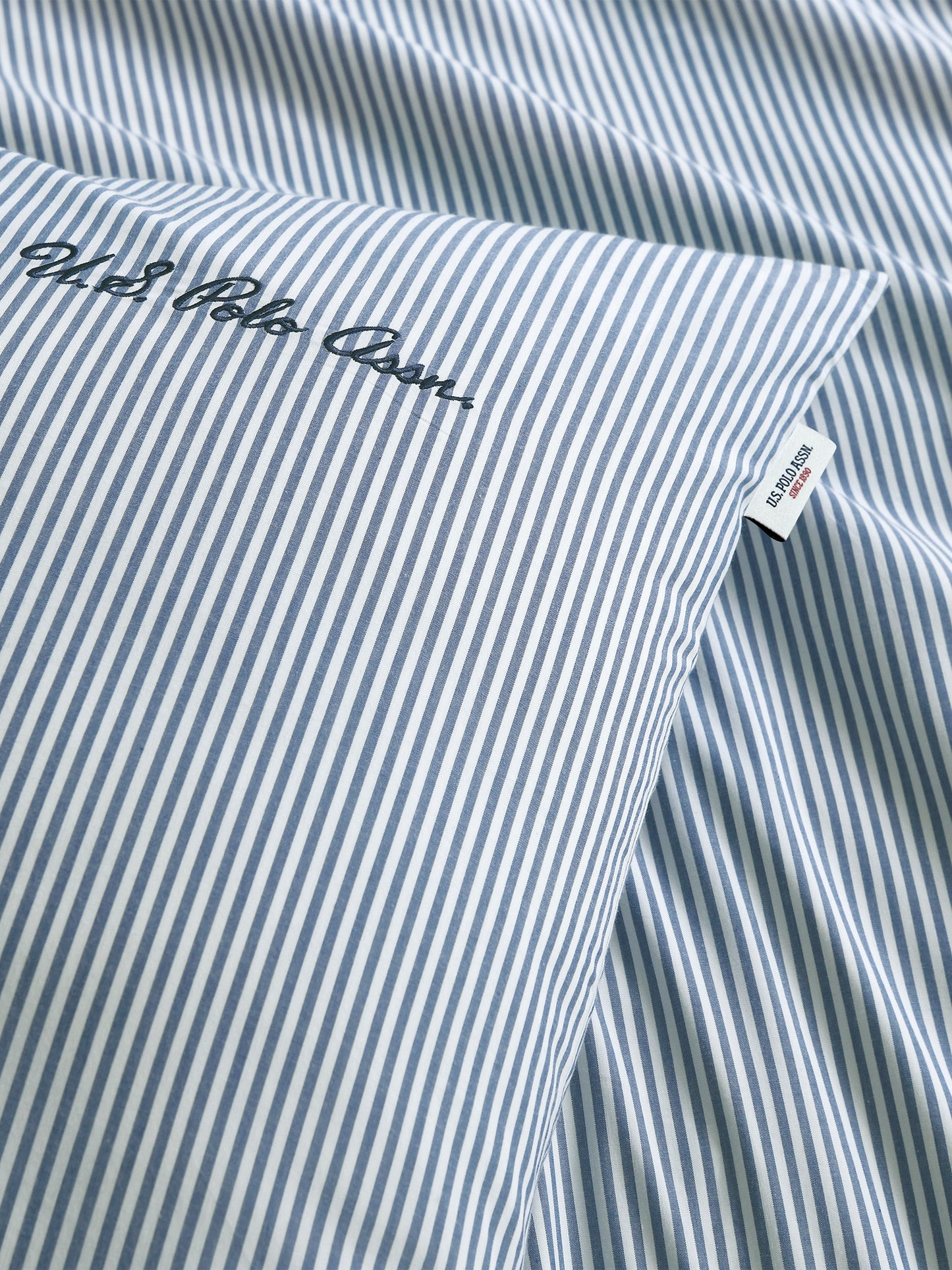 Pure Cotton Stripe Duvet Set in True Navy