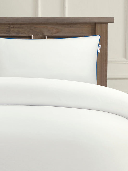 Pure Cotton Piped Duvet Set in Bright White