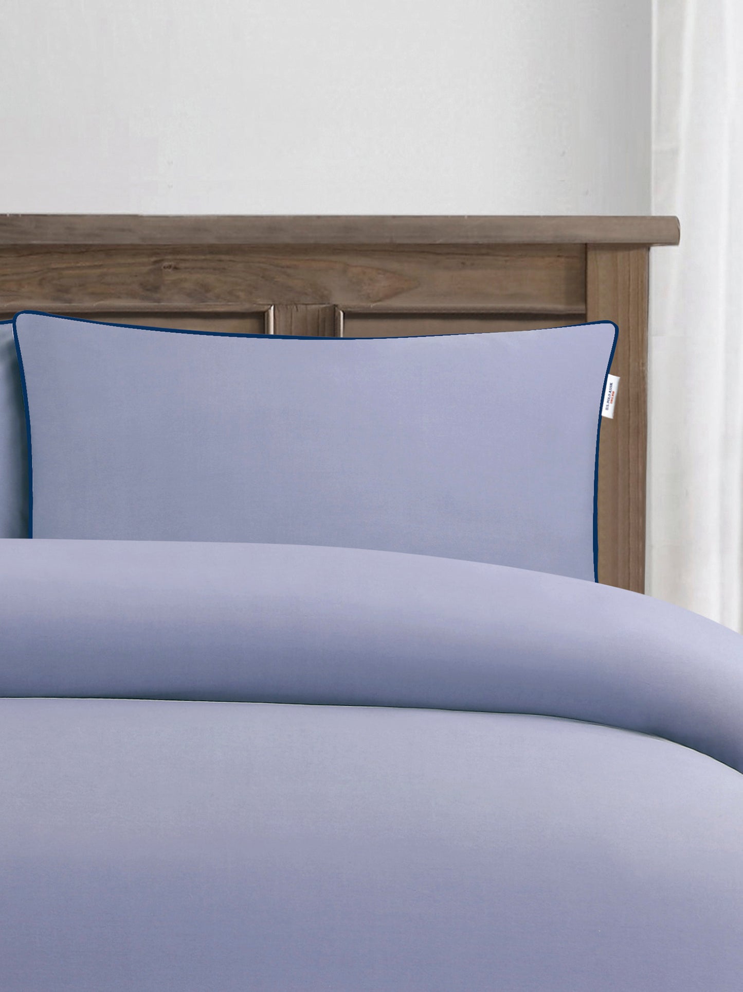 Pure Cotton Piped Duvet Set in Dusk