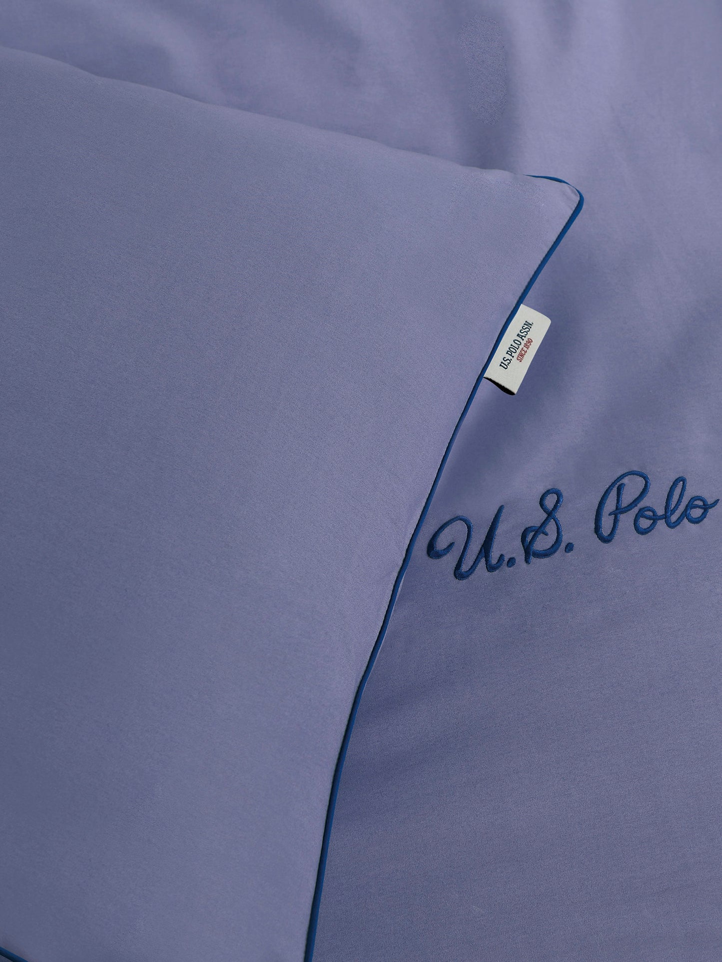 Pure Cotton Piped Duvet Set in Dusk