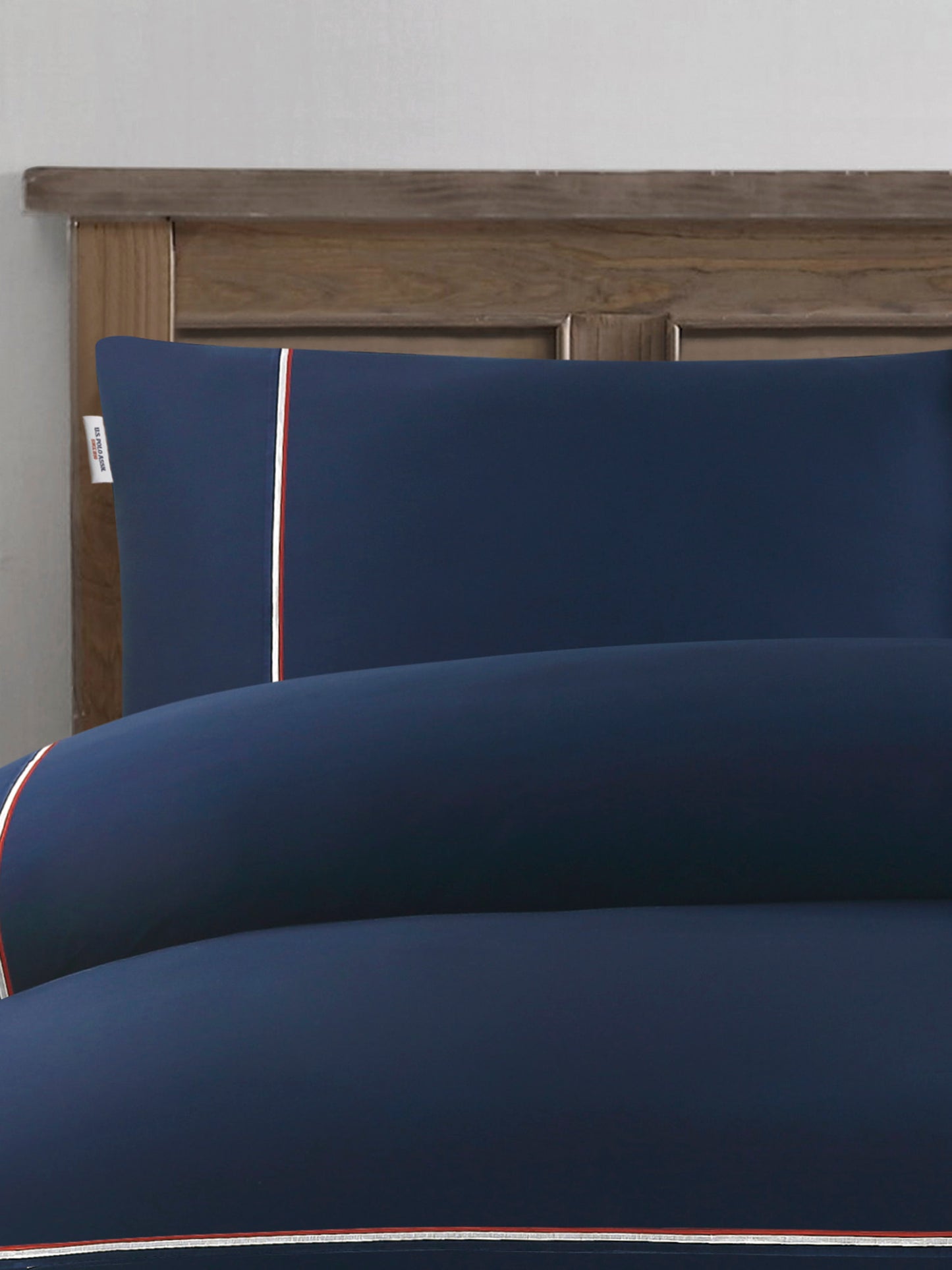 Luxury Cotton Brand Stripe Duvet Set in Navy Iris