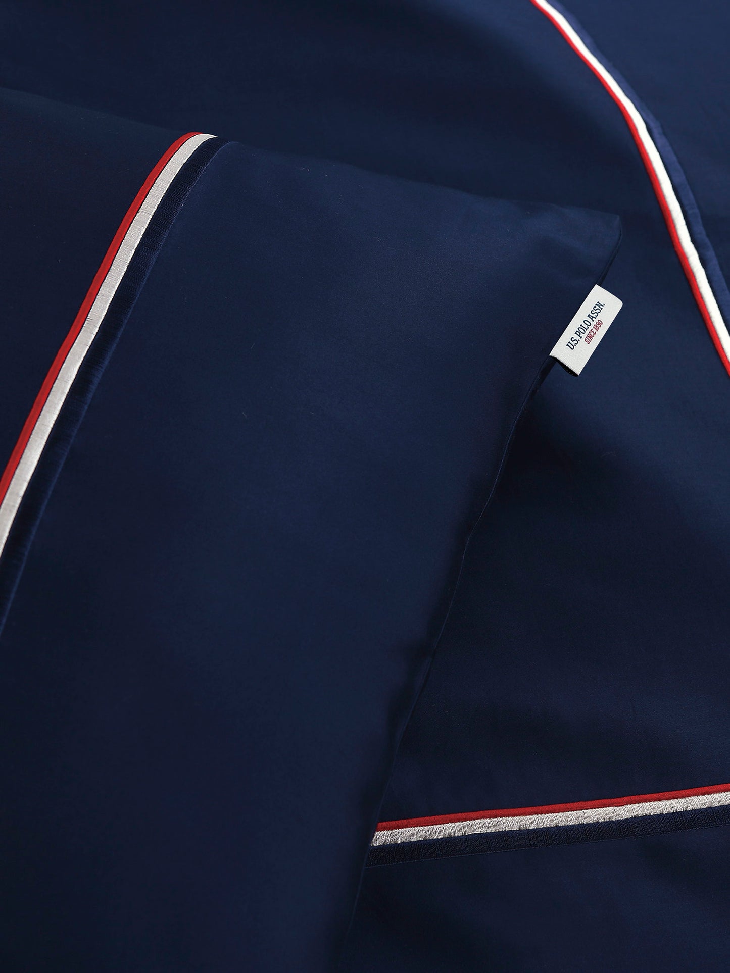 Luxury Cotton Brand Stripe Duvet Set in Navy Iris