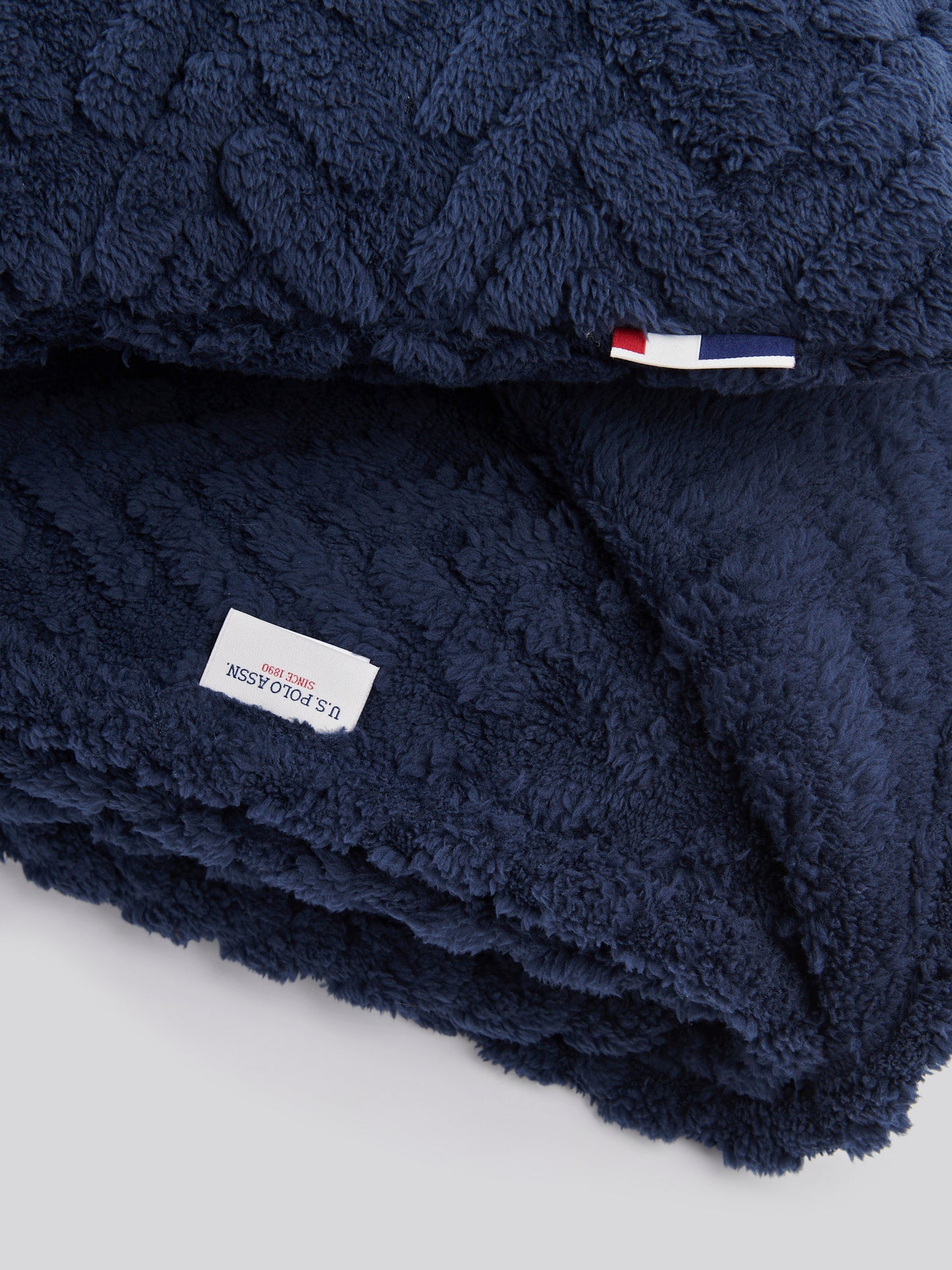 Premium Fern Jacquard Throw & Cushion Set in Navy Iris