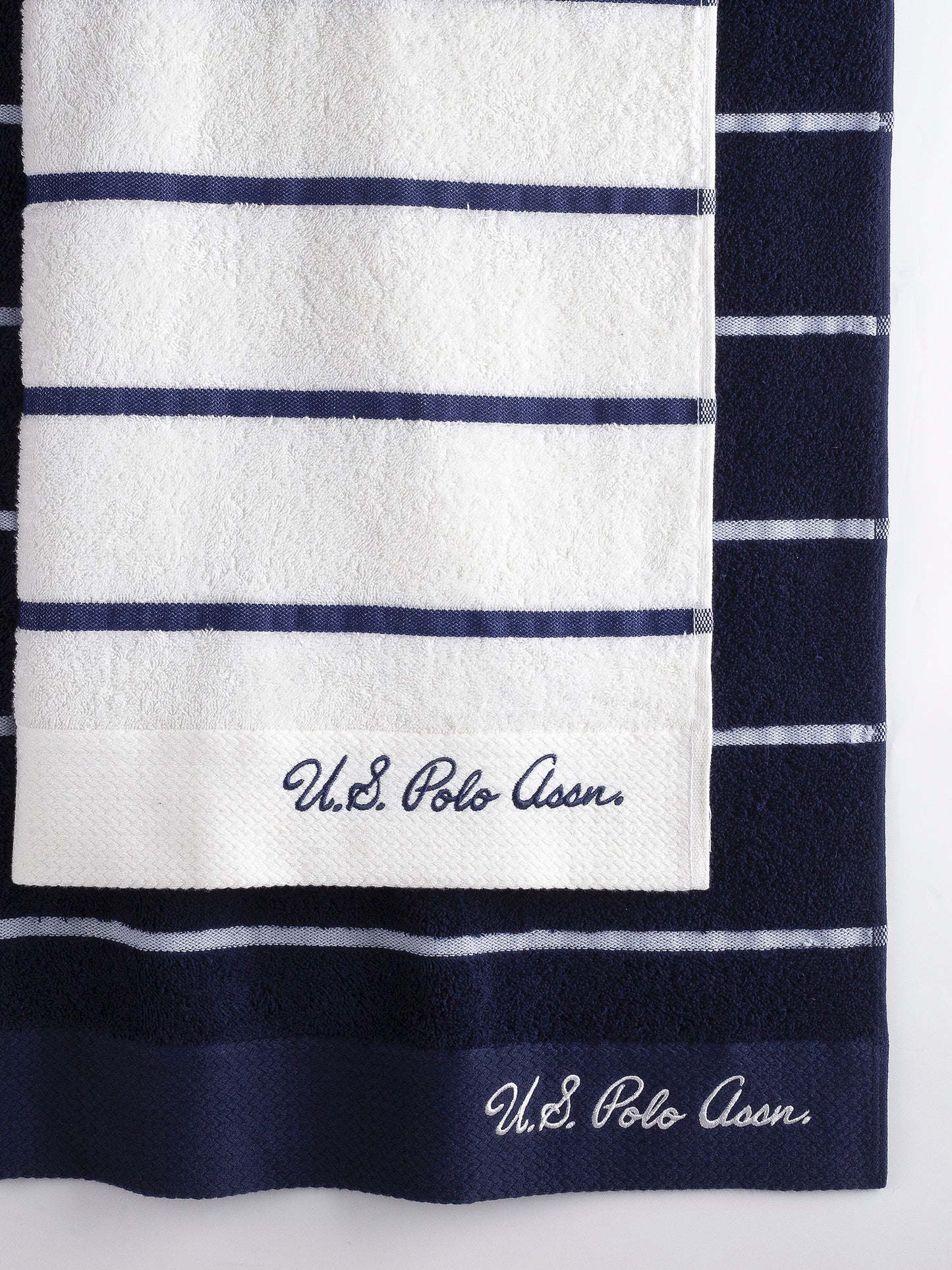 Pure Cotton Satin Stripe Towel Bale in Bright White