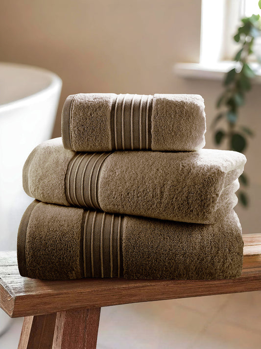 Pure Cotton Zero Twist Towel in Taupe Grey