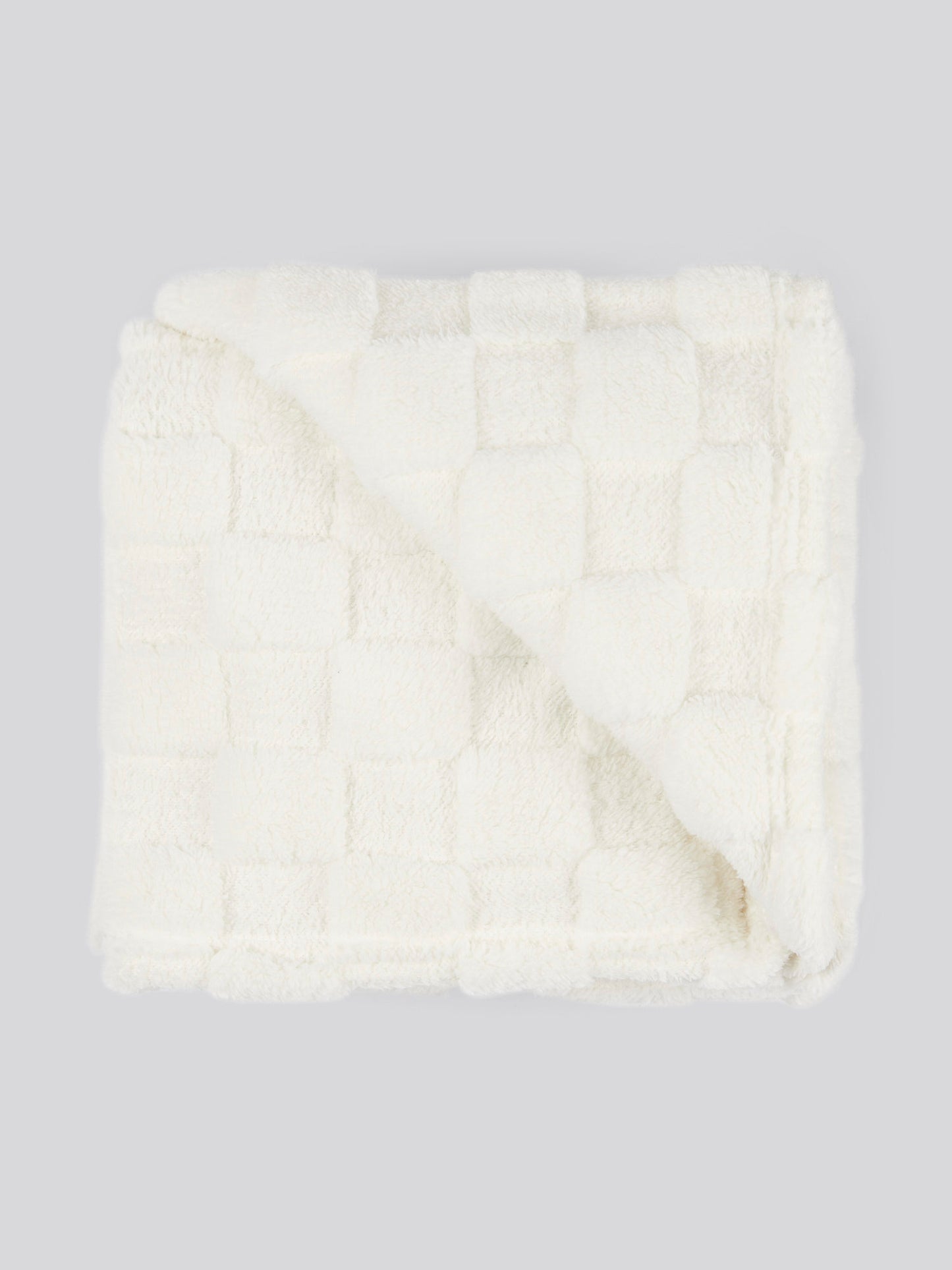 Premium Plush Jacquard Throw in Bright White