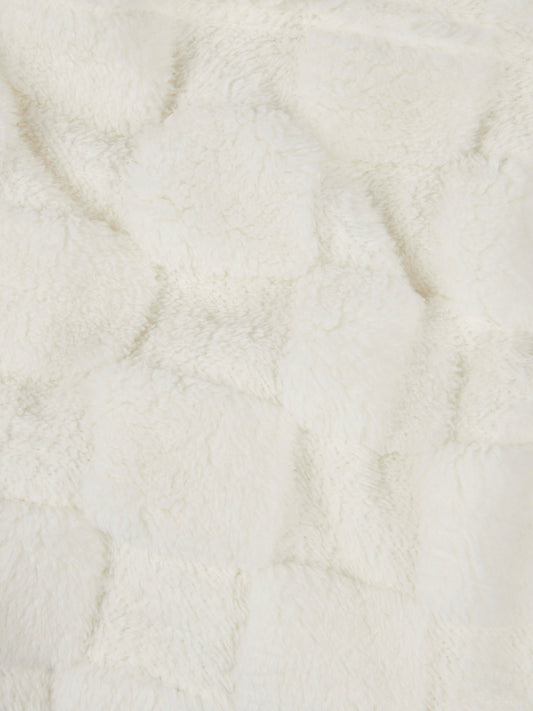 Premium Plush Jacquard Throw in Bright White