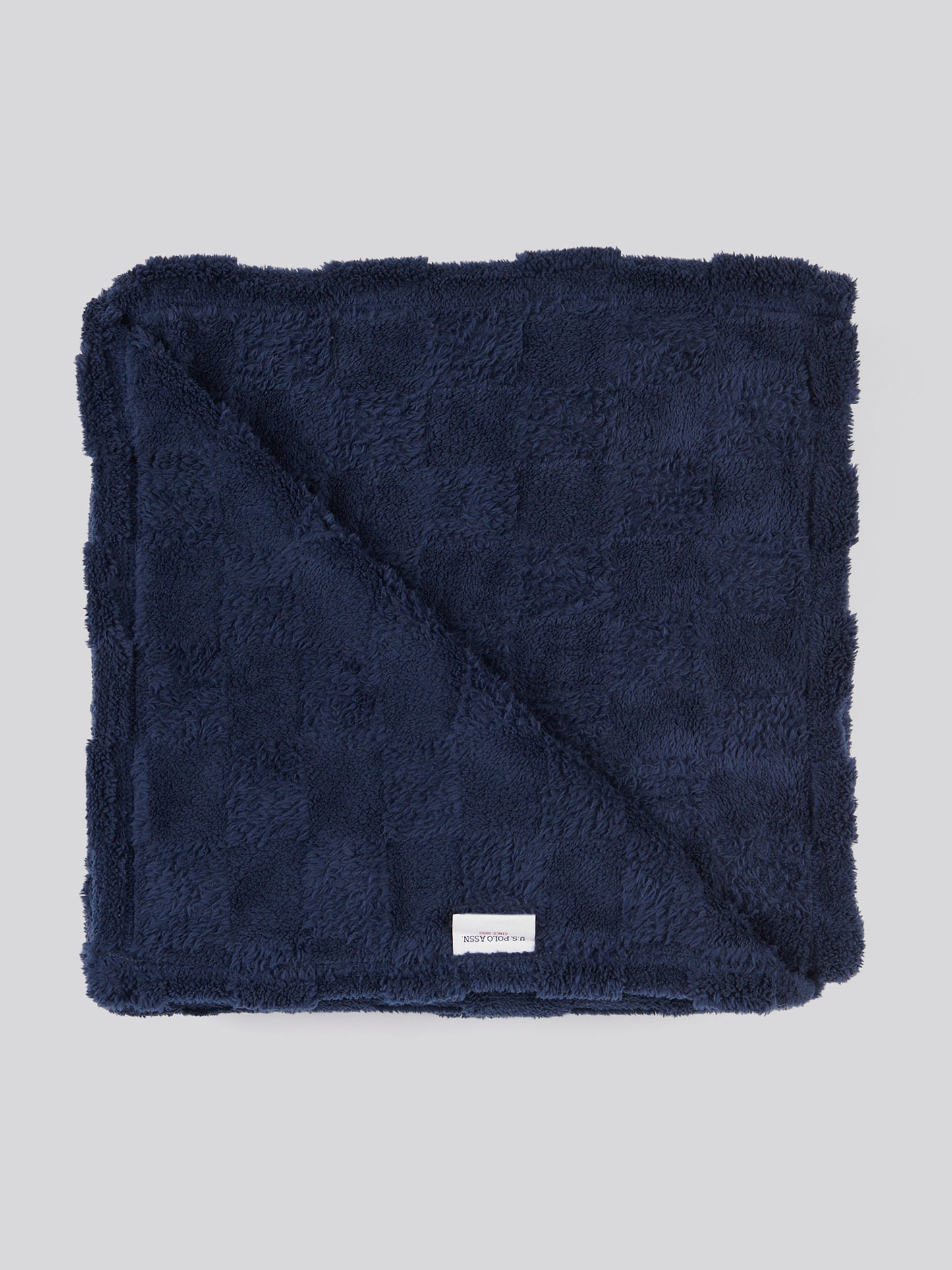 Premium Plush Jacquard Throw in Navy Iris