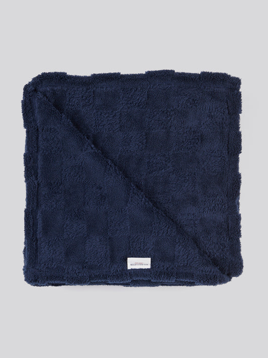 Premium Plush Jacquard Throw in Navy Iris